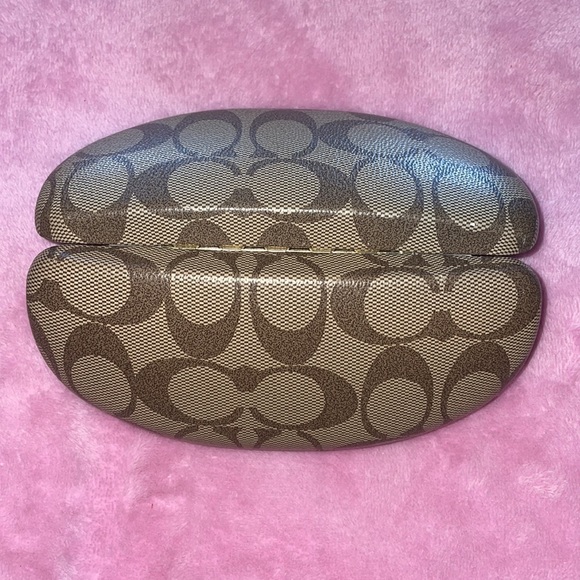 Coach Hard Clamshell Eyeglasses Case Signature Two Tone Brown - Picture 6 of 6
